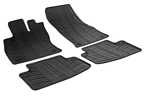 Gledring Rubber Mat Set Compatible with Seat Leon 5F 5 Doors 2013- / Volkswagen Golf VII/VIII 5 Doors 2012-2019 & 2020- (T-Profile 4-Piece + Mounting Clips)