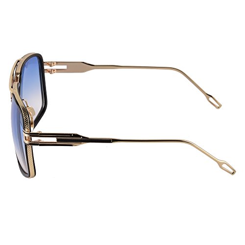 Image of Aviator Sunglasses for Men Retro Fashion Gold Oversized 70s shades