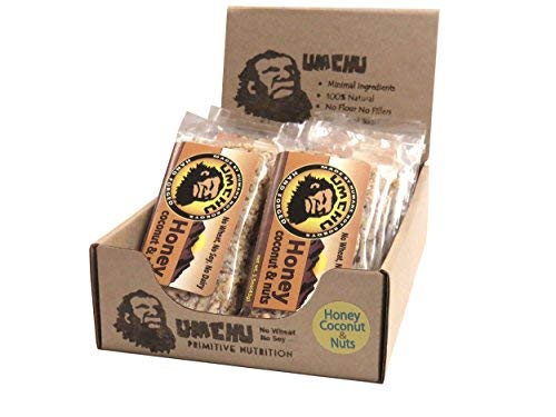 Umchu - Primitive Nutrition Honey Coconut & Nuts (Box of 12) Paleo, No Refined Sugar, Gluten Free, Dairy Free