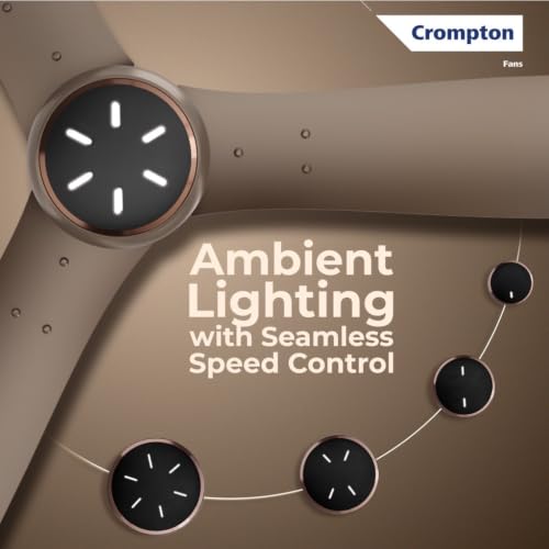 Image of Crompton Energion Grace 1200mm BLDC Ceiling Fan | Point Anywhere Remote Control | BEE 5 Star Rated Energy Efficient | Superior Air Delivery | 4* Year Manufacturer Warranty | Rustic Mocha