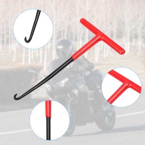 QiXinGYL 2 Stück Auspuff Federhaken, KFZ Motorrad Federzieher Stahl, Bremse Federhaken Werkzeug, Metall T-Griff Federzug Haken T Haken für Fahrräder Trampoline Motorräder Motorrad Werkzeug