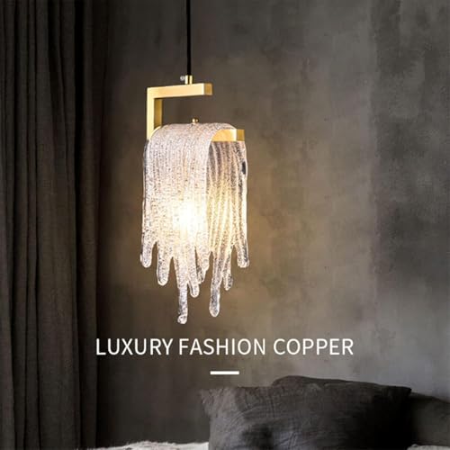Lustre en cascade moderne industriel E14 réglable en verre pour salon