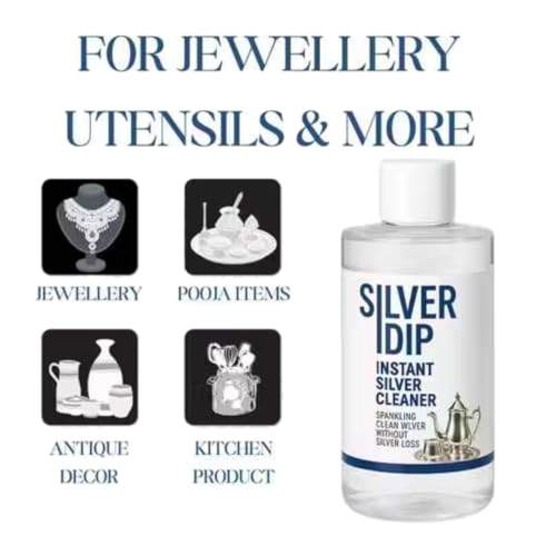 Image of Silver Dip Cleaner Liquid Instant Sparkling Clean Silver without Silver Loss Fast-Acting for Home Use