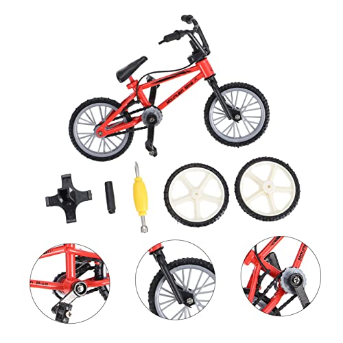 Besportble 3 Sets Finger Bike Mini Figurine Exercie Bikes Pet Toys Miniature Bike Model Skateboard Park Ramp Toys Wiggles Toys Bike Toy Finger Bicycle Finger Mini Bike Plastic Red Puzzle Doll #TOP5