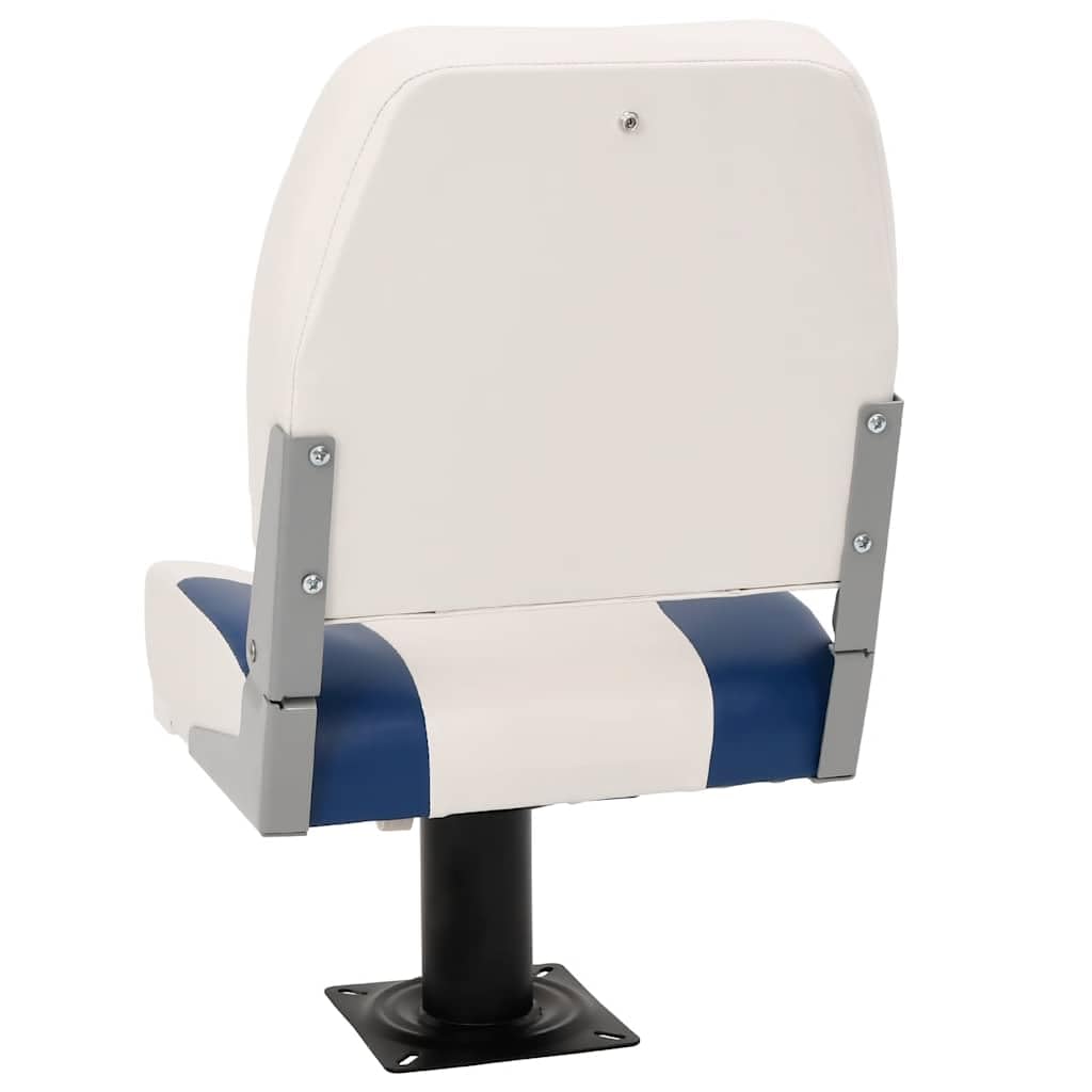 vidaXL Asiento Plegable para Barco 1 Juego Azul y Blanco 41x36x48 cm, Silla de Barco, Asiento de Barco de capitán, Silla de Barco Plegable