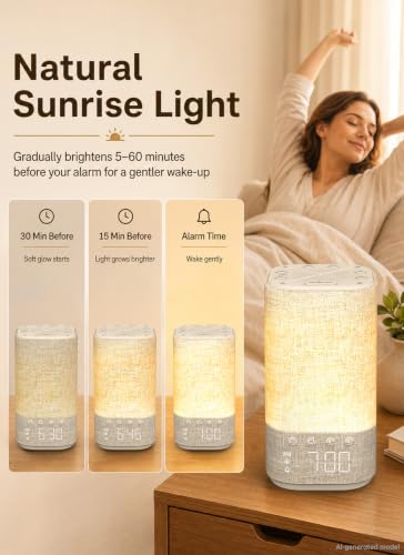 Image of Sunrise Alarm Clock Sound Machine for Bedroom: Natural Wake Up Light