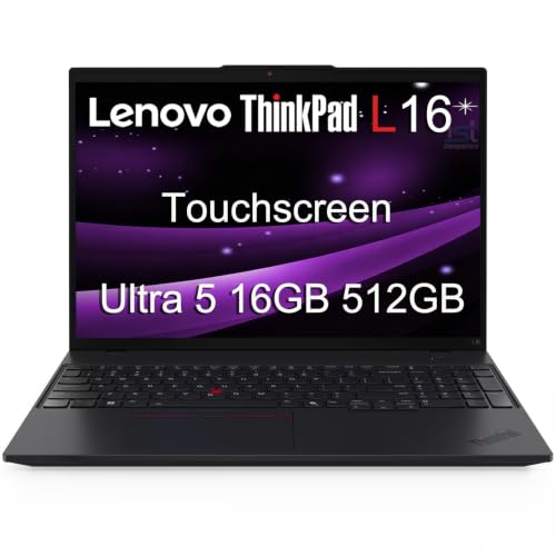 Image of Lenovo ThinkPad L16, 16 inch Touchscreen, Ultra 5 225U, 16GB DDR5, 512GB SSD | Premium E16 Business Laptop AI PC, FHD+ Anti-Glare, > Ultra 7 155U, 2x Thunderbolt 4, Numeric Keypad, IR Webcam, Win 11 Pro