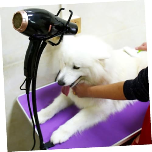 Support sèche-cheveux mains libres en acier noir, solution pour toilettage difficile