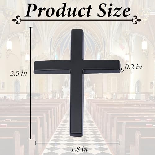 Image of Metal Cross Decals for Cars, 2.5 inchx1.8 inch Christian Car Emblem Badge Decals, 3D Self Adhesive Cross Stickers Car Accessories, Jesus Stickers for Cars Body Fender Tail (Black)