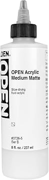 GOLDEN OPEN Slow-Drying Acrylics, Acrylic Medium Matte, 8 fl oz.