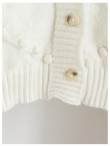 Girl's Polka Dots Cardigan Button Down Cute V Neck Long Sleeve Knit Outerwear Coat3