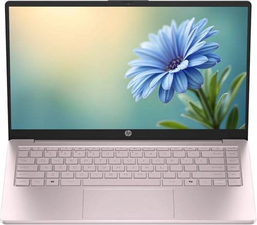 Image of HP Portable 14 inch HD IPS Laptop, Intel Celeron N Processor Up to 3.59GHz, 4GB DDR4, 128GB SSD, HDMI, Webcam, 1 Year Office 365, Bluetooth, Windows 11, Pastel Pink