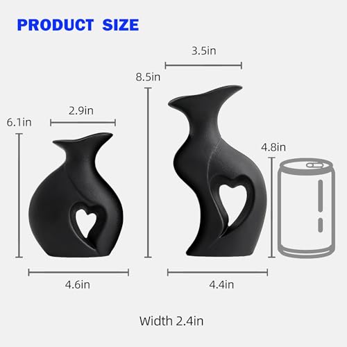 Jarrones de cerámica negra mate como centro de mesa y regalo original de bodas 6