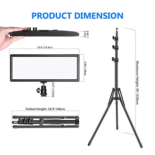 NEEWER 2er Pack 2.4G T120 LED Videoleuchte Set, dimmbare zweifarbige 3200-5600K Flächenleuchte mit umkehrbarem 150cm… – Bild 3