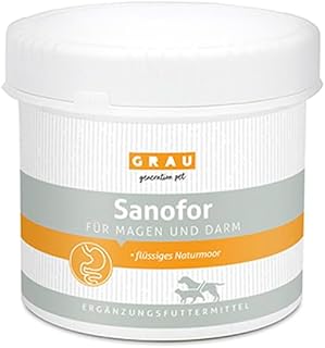 GRAU - das Original - Sanofor, Heilmoor zum Aufbau der Darmflora, für eine Vitale Darmschleimhaut und -Flora 1er Pack (1 x 500 g), Ergänzungsfuttermittel für Hunde und Katzen