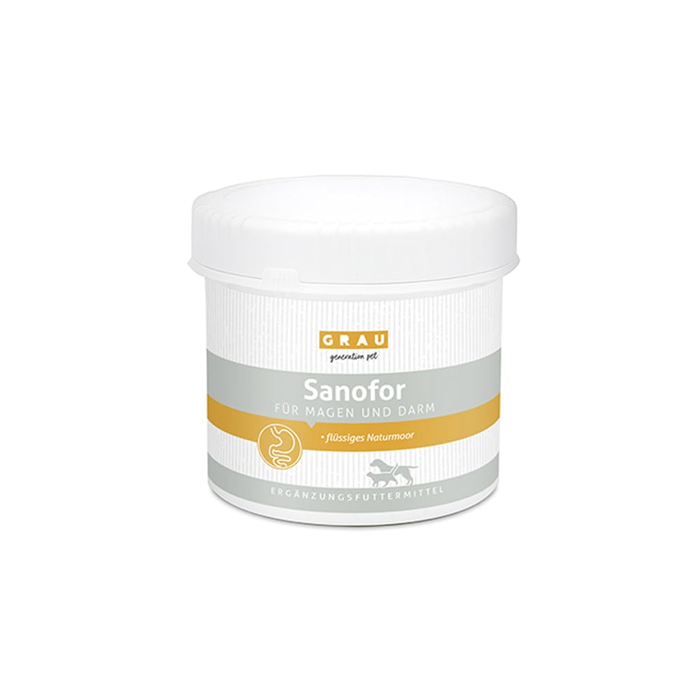 GRAU - das Original - Sanofor, Heilmoor zum Aufbau der Darmflora, für eine Vitale Darmschleimhaut und -Flora 1er Pack (1 x 500 g), Ergänzungsfuttermittel für Hunde und Katzen