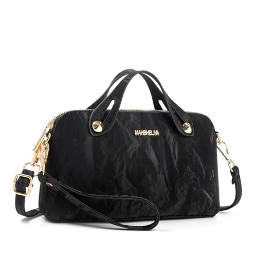 Bolsa Feminina Quadrada Chic - Bolsa de Mão, Transversal e de Ombro, Multi-Função, Elegante e Espaciosa para o Dia a Dia (Preto)