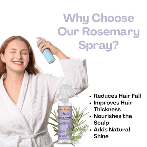 Image of Khadi Natural Rosemary Hair Growth Spray | Controls Hair Fall, Supports Hair Regrowth | Herbal Scalp Care Spray | Sulphate & Paraben Free - 100ML
