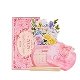 Floral Desk Calendar 2026, Cute Monthly Calendars with Wood Base, Run January 2026 to June 2027, Small Gift for Women,Friends,Wife,Coworker,Thanksgiving Day,Christmas 8.1" × 4.7"