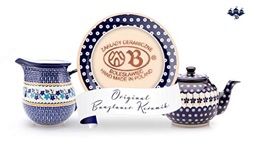 Bunzlauer keramiek bord plat met 2,5 cm rand, Ø 24,5 cm, decor 41 - Afbeelding 5