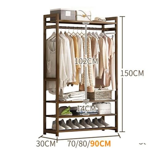 Penderie en bambou écoresponsable avec étagères pour dressing moderne