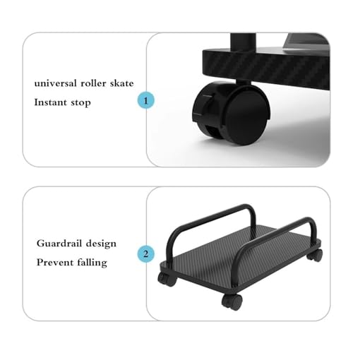 Soporte portátil móvil para torre de computadora con 4 ruedas giratorias, base para CPU, soporte para caja de PC para oficina y gaming (Blanco) miniatura 5
