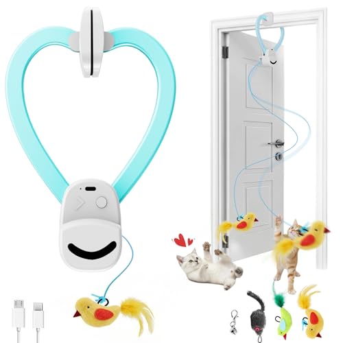 Image of CATPICK Interactive Cat Toys for Indoor Cats Automatic Electric Flying Bird Feather Mouse Toy - Best Kitten & Adult Cat Enrichment Mouse cat Toy Hanging Electric Kitty Toys for Bored Cats
