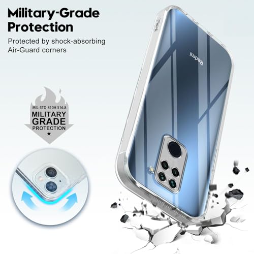 Image of Jkobi Back Cover for Xiaomi Mi Redmi Note 9 (Silicone Clear Shockproof Case with Camera Protection | Soft and Flexible | Transparent)