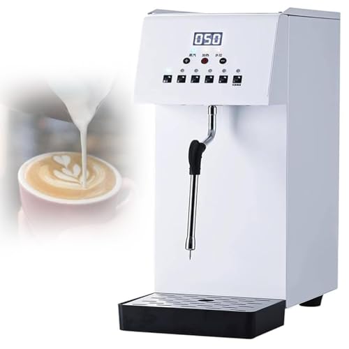Máquina espumadora de leche a vapor comercial, potencia de 2500 W con 5 ajustes de temperatura y calentamiento rápido de 2 minutos, tanque de 6 litros para cafeterías y tiendas de té Boba