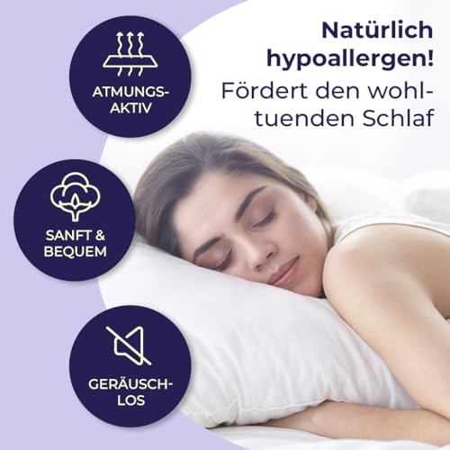 Merino BETTEN Premium Kissen rund 80cm – Weiches rundes Kopfkissen für erholsamen Schlaf – Bequemes Pillow als Bett & Couch-Kissen verwendbar – Rundkissen mit Kissenfüllung – Made in Germany