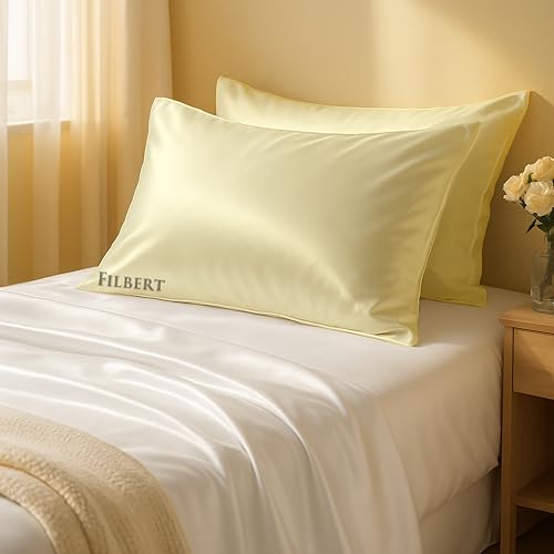 Image of Filbert Premium Satin Pillow Covers | Silky Satin Nights Where Comfort Meets Glamour | Best Gifting Collection - 18 inchx28 inch Inch - Beige