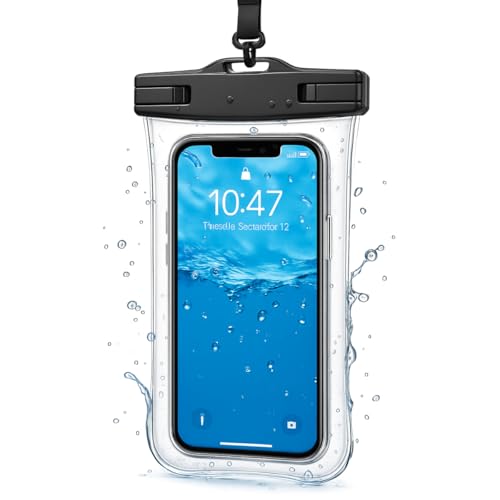 Capa Case para Celular a Prova D'Água Impermeável Transparente Universal Proteção Completa IPX8 Sensível ao Toque Ideal para Praia Trilhas Piscina Viagens (PRETA)