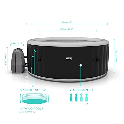 Wave Spa Atlantic 2-4 Person Round Inflatable Hot Tub, Fast Heating Portable Outdoor Hot Tub Spa with 105 Massaging Air… - Image 3