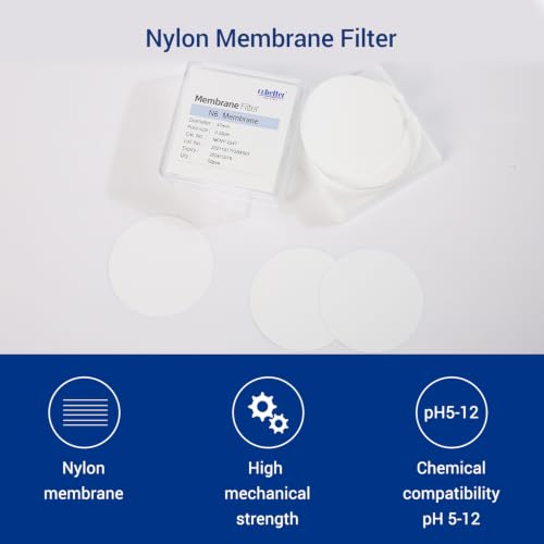 Image of Nylon Membrane Filters, 47mm, 0.8 m, Hydrophilic, 100PCS | Hydrophilic Nylon Membrane Disc Filters, Non-sterile, pH 5-12, For HPLC & aqueous / organic solvent solutions