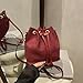 Suede Bucket Bags for Women Drawstring Hobo Crossbody Shoulder Bag Everyday Vintage Bucket Purse Barrel Bag Travel Work (Red)