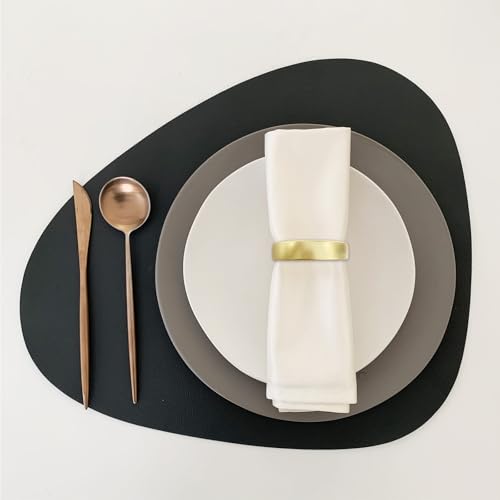 Stainless Steel Golden Napkin Rings Set of 12, Modernist Napkin Ring Holder for Wedding, Banquet, Metallic Adornment for Table Settings, Glossy Serviette Buckles Decor (Matte Gold Semicircle) - Thumbnail 7
