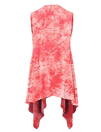 Image of Made By Johnny Women's Lightweight Sleeveless Cardigan - Draped Open Front Vest with Asymmetrical Hem