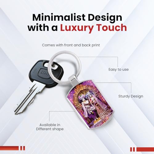 Image of Stylish Metal Keychains with Permanent Glossy Print - Inspirational Quotes & Spiritual Designs - Perfect Key chains for loved ones, Personal Use, Gifts & Return Gifts