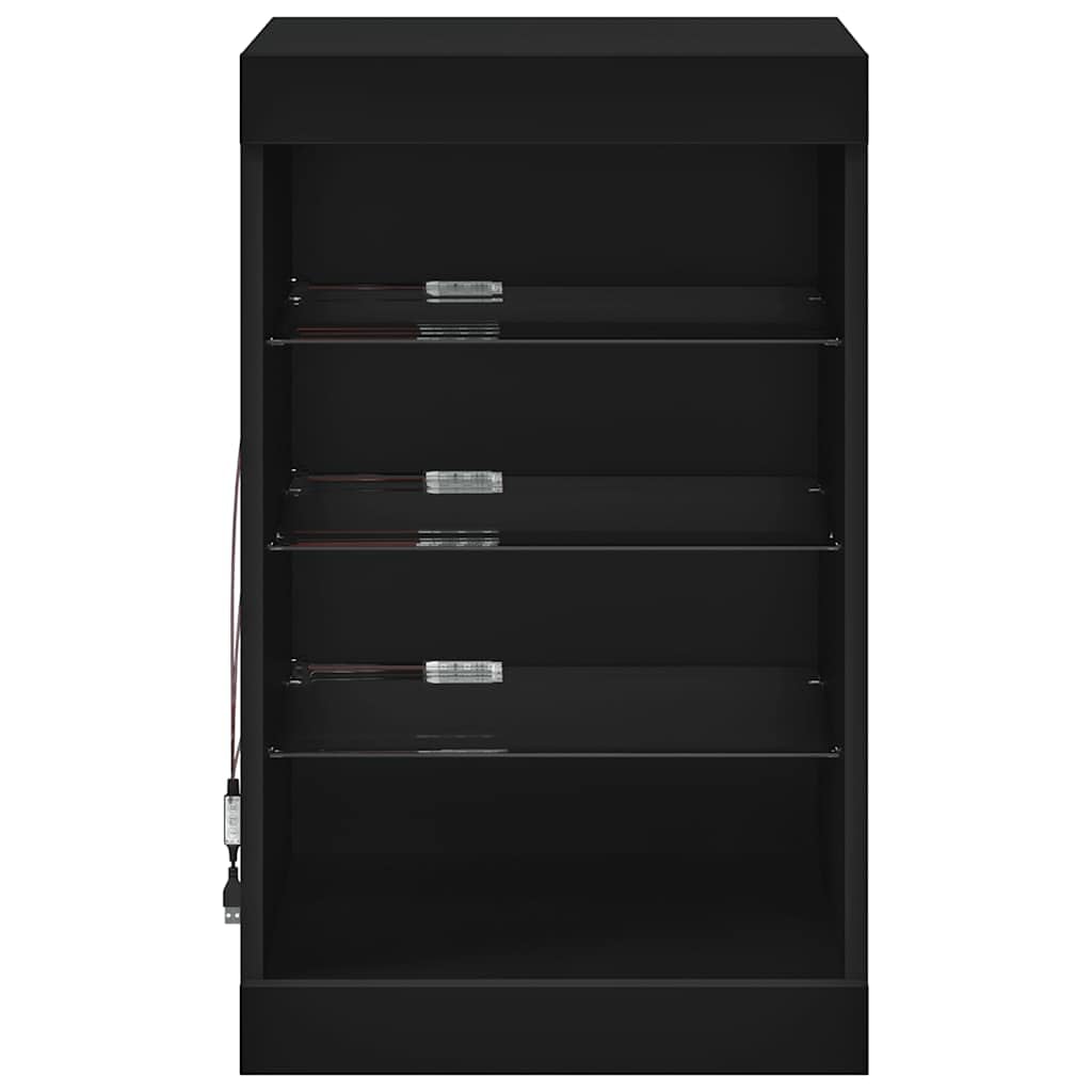 vidaXL Dressoir met LED-verlichting 41x37x67 cm zwart