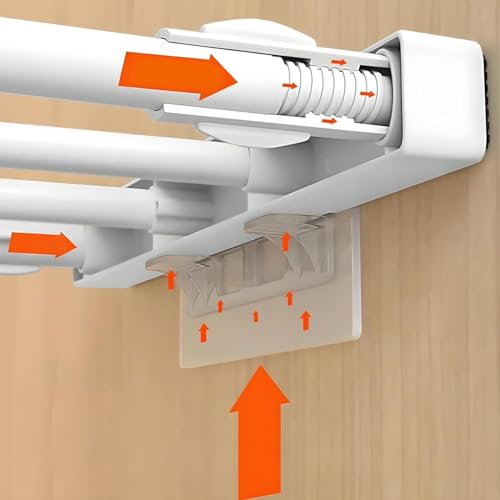 Image of Shelf Support Brackets L-Shaped Support Triangle, Punch Free Adhesive Clear Plastic Pegs Hanger Holder for Partition Kitchen Bookshelf Wardrobe Bathroom Shelves (10, Double Row Hook)