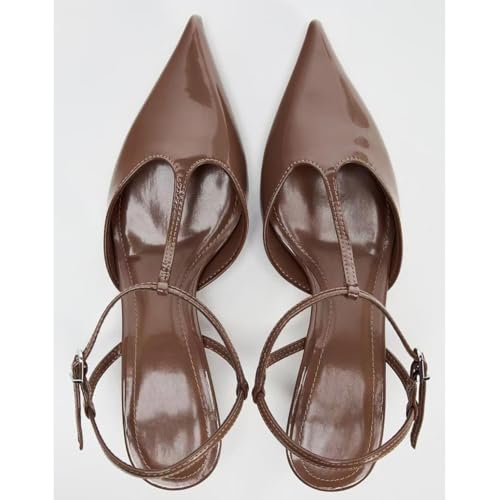 Fashion Slingback Kitten Heels for Women Buckle Strap Work Pumps4