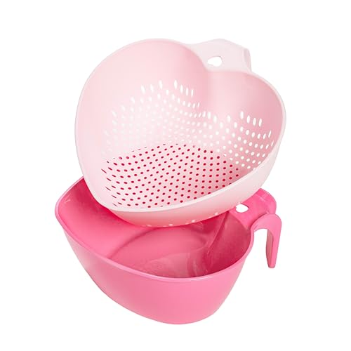 Paris Hilton Heart Bowl & Colander Set Nesting 2-Piece Design with 3-Quart Capacity Dishwasher Safe Made without BPA Pink