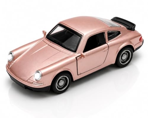 Image of 1:36 Scale Porsche 911 Die-Cast Alloy Toy Car for Kids - Pull-Back Model Car with Openable Doors, LED Light & Sound | Metal Sports Car Collectible Toy (Pink)