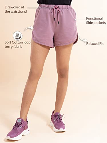 Image of NYKD Solid Cotton Shorts for Women with Pocket | Casual, Sports, Night Wear - NYK039
