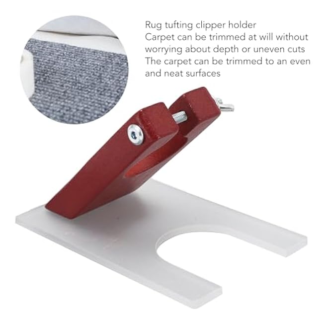 LiebeWH Shearing Guide for Carpet Trimmer, Wood Easy to Install Rug Tufting Carving Holder Base for Keeping Rugs Flat, Excluding Carpet Trimmer (Rosewood Handle)