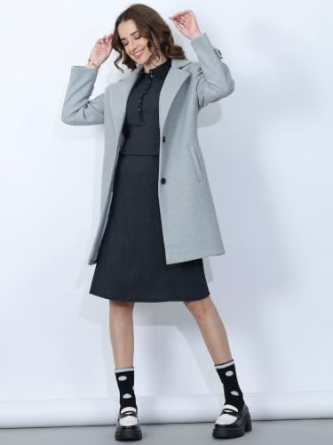 Image of PLAGG Women's Notched Lapel Long Overcoat