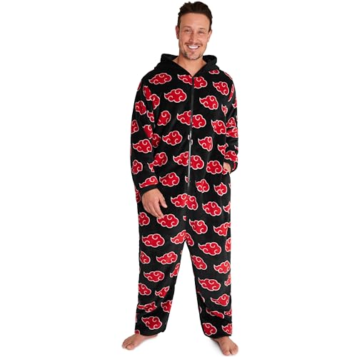 NARUTO Combinaison Pyjama Homme et Ado M-3XL, Polaire à Capuche Akatsuki, Tenue d'Intérieur...