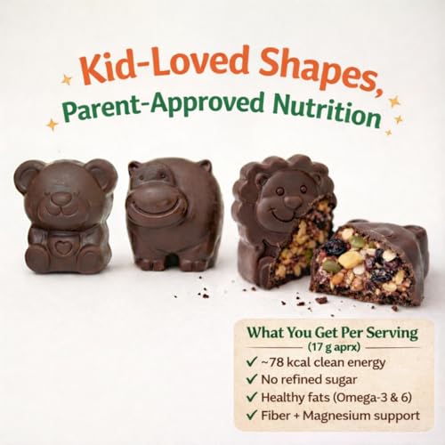 Image of HealthyCrave Cuisine Kids Choco Delight - Sugar-Free Dry Fruit Chocolate Bites | High Fibre Omega Snack for School Tiffin | Gluten-Free Healthy Treat for Children | 100 g