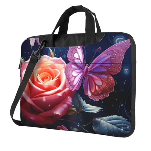 Bolso para portátil Rose and Butterfly para mujeres y hombres 13" miniatura 1