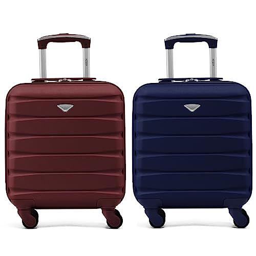 Flight Knight Suitcase Set of 2 Lightweight 4 Wheel ABS Hard Case Carry On Hand Luggage Approved for Over 35 Airlines Including easyJet, Maximum Size for KLM & Air France 55x35x25cm
